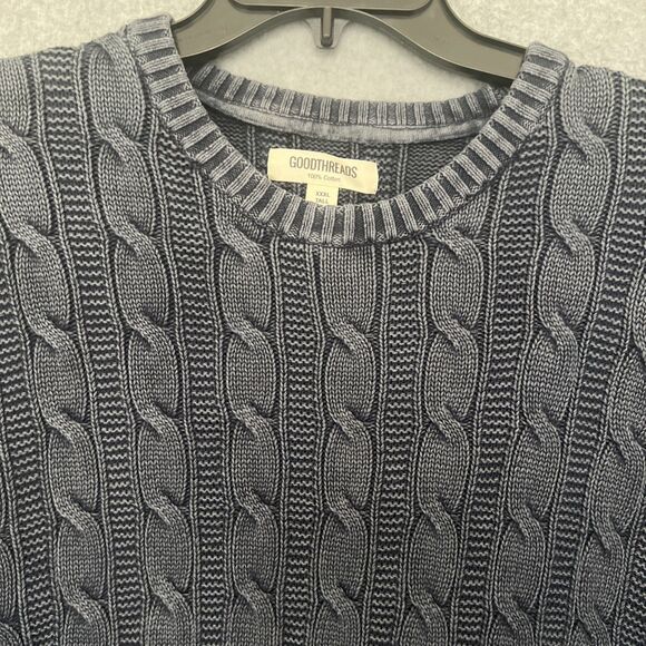 Goodthreads Mens Big & Tall Fisherman Cable Knit Sweater 3XL 100% Cotton Preppy - Picture 8 of 10